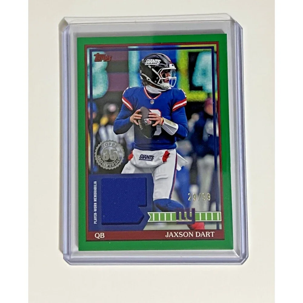 Topps 2026 Flagship Football Jaxson Dart Giants 1991 Relic Green 29/99 91TFR-JD